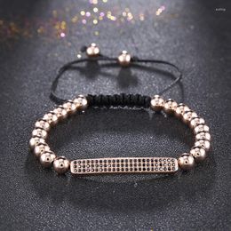 Charm Bracelets Arrival Weaving Wrist Micro Inlay CZ Pave Copper Beads For Men Woman Zircons Bar Bangle Couple Bracelet