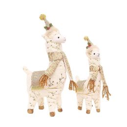 Decorações de Alpaca Xmas llama Christmas Plush Toys de pelúcia de ovô de animais de pelúcia para crianças decoração de ano novo fofo dhpvu