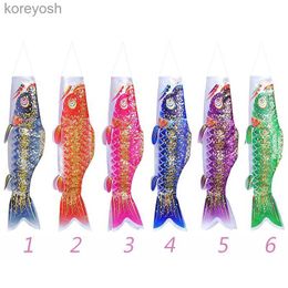 Kite Accessories 40/50/70cm Japanese Carp Windsock Streamer Fish Flag Kite Cartoon Fish Colourful Windsock Carp Wind Sock Flag Koinobori GiftL231118