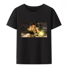 Men's T Shirts Street Fighters 5 Characters Ryu Cotton T-shirts Game Battle Style Roupas Masculinas Loose Short Sleeve Mens Clothes