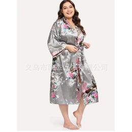 Peacock large Pyjamas home clothes women's bathrobe