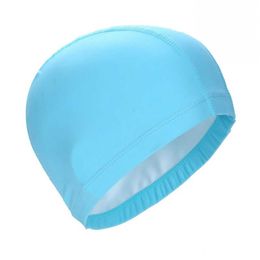 caps Elastic Waterproof PU Ear Protection Long Hair Sports Pool SPA Swimming Hat P230531