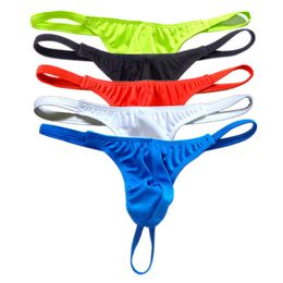 Enhance Pouch Male Underwear Bikini Gay Men Thong G String Plus Size Solid Color L XXXL Man Tanga Sexy Swimwear