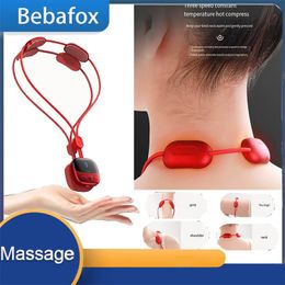 Massaging Neck Pillowws Mini EMS Portable and Shoulder Massager Safe Hide With Heat Electric Pulse Deep Tissue Pendant Shape Personal Health Care 231117