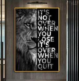 Paintings Black Wild Lion Motivational Quote Art Canvas Painting Wall Posters Prints Pictures For Living Room Home Cuadros Decor8176844