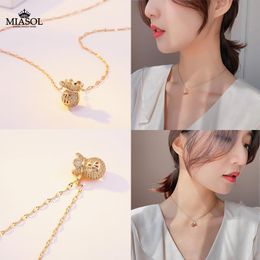 Choker Ms Rose Gold Money Bag Necklace Exquisite Neck Decoration Fashion Lady Stainless Steel Jewelry Cute Cool Charm Girl 2023 Pendant