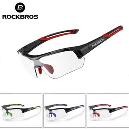 Outdoor Eyewear ROCKBROS Pochromic Cycling Glasses Bicycle Outdoor Sports Sunglasses Discoloration Glasses MTB Road Bike Goggles Bike Eyewear 231118