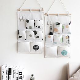 Storage Bags Hanging Bag 7 Pockets With 2 Hooks Wall Mounted Sundries Container Home Office DecorStorage