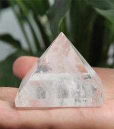 Whole HJT 140g Natural clear crystal pyramid nunatak Reiki Healing clear crystal quartz pyramid decoration 39mm56mm6898767