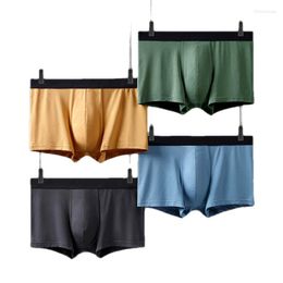 Underpants Men's Modal Underwear Mid-Waist Breathable Antibacterial Ice Silk Boxer For Boys