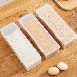 Storage Bottles 1560ml Spaghetti Box Flip Lid Fresh-Keeping Transparent Food Grade Dry Noodles Refrigerator Container