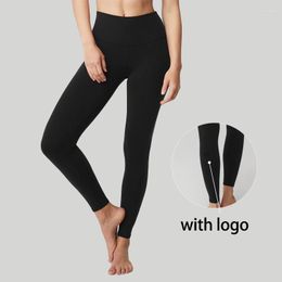 Active Pants With Logo Sports Leggings Women Stretch Quick Dry Black Yoga 20 Colours Workout Gym High Waist