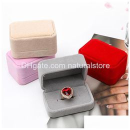 Jewelry Boxes Double Ring Box Earrings Packaging Case Storage Gift Display Organizer Holder For Women Girls Drop Delivery Dhkln