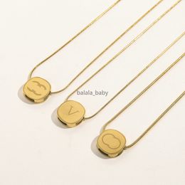 Design Necklace Gold Plated Necklaces Choker Chain Double Letter Pendant Fashion Womens Wedding Jewellery Accessories