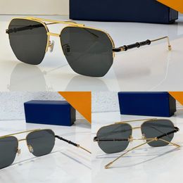 Designers high-quality 1:1 rectangular metal half frame with letter printed Lunettes de Soleil Mens and Womens Z2023E temple with flower engraved signature driving