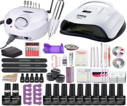 Nail Art Kits Manicure Set Acrylic With 1208054W Lamp 35000RPM Drill Machine Choose Gel Polish Tools9664206