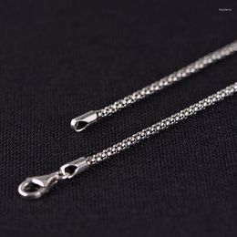 Chains 2.5mm Width Real S925 Sterling Silver Fashion Bright Corn Popcorn Men Women Chain Pendant Necklace Fine Jewellery Gift
