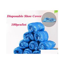 Disposable Covers 100Pcs/Lot Shoe Er Dustproof Nonslip Shoes Waterproof Slip Resistant Booties For Household Drop Delivery Home Gard Dhxak