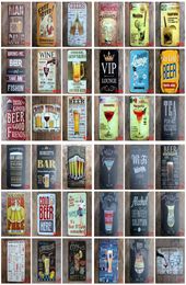 Metal Tin Signs Bar Poster Mojito Cocktail Beer Plaque Bar Art Sticker Iron Paintings 2030cm Decorative Iron Plates Bar Club Wall2558451