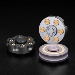 Spinning Top Revolver Wheel Metal Spinner Pure Brass Decompression Toy EDC Detachable Leisure Finger Fingertip Gyro TS02 231118