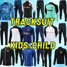 Kids child Long sleeve 23 24 ENZO Fernandez MUDRYK Soccer tracksuits STERLING CUCURELLA FOFANA 2023 2024 MOUNT PULISIC KOULIBALY training tracksuit set Jacket