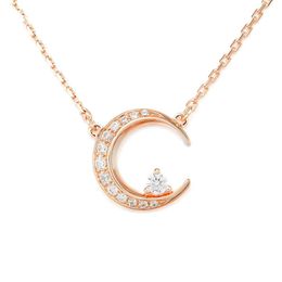 2023 New Inlaid Diamond Moon /14K/10K/9K Gold Jewelry Customization Sterling Sier Necklace Designs