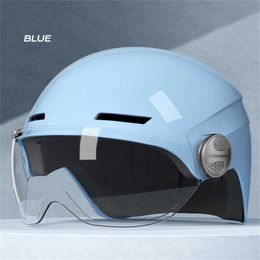 Cycling Helmets 2023 NEW Electriv Vehicle Helmet Outdoor Adult Cycling Helmets Shockproof Motorcycle Helmet Riding Bretheable Bicycle Helmet P230419