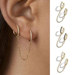 Dangle Earrings & Chandelier Fashion Circle Ear Cuff Retractable For Women Men Gold Huggie Unisex Double Piercing Hoop Earing Female Brincos
