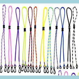 Designer Masks Lanyards For Face Mask With Clasp Rope Neck Strap Chain Buckle Cord Mouth Ering Adjustable 12 Colours Chose Drop Deliv Dhccd