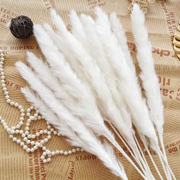 Decorative Flowers 15Pcs Reed Pampas Wheat Ears Tail Grass Natural Dried Bouquet Wedding Decoration Christmas Party For Home Decor