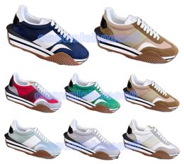 Famous Brand Men James Sneaker Shoes Side Stripe Trainer Suede & Nylon Skateboard Walking Chunky Rubber Sole Lace Up Comfortz Footwaer
