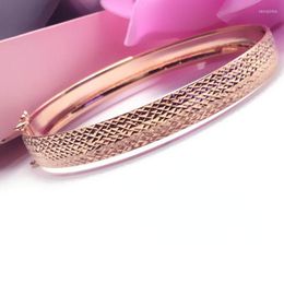 Bangle Pure Russian 585 Purple Fashion Trends Gold-plated 14K Rose Gold Color Luxury Exquisite Elegant Bracelet For Women