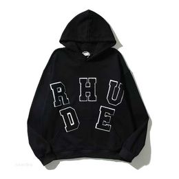 Mens Sweater Rhude Designer Hoodie Letter-printed Long-sleeved Street Holiday Casual Couple's Same Clothing 23 MEPX