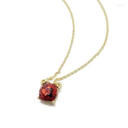 Подвесные ожерелья 14 цветов Маленькое квадратное ожерелье Йорк Модное блестящее опаловое золото