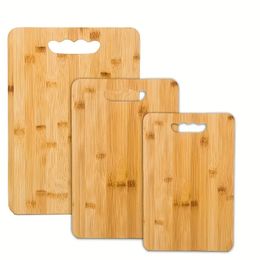 3pcs, Bamboo Cutting Board, Household Butcher Block, Safety Cheese Charcuterie Board, Washable Fruit Board, Mini Cutting Board For Home Dormitory, Kitchen Stuff