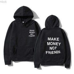 Men's Hoodies Sweatshirts Harajuku Hoodie Streetwear MAKE MONEY NOT FRIENDS Hoodies Men Fashion letter print sweatshirt sudaderas hombre Hoody clothes