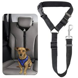 Dog Leashes Cat Safety Seat Belt Strap Car Headrest Restraint Adjustable Pet Restraints Vehicle Seatbelt Harness dh8522