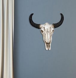 S New Arrival Resin Fake Cow Skull Horn Wall Hanging Ornament Crafts Bar Restaurant Decoration Wholes Dropshippin1426694