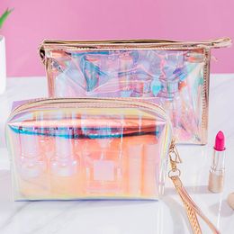 Cosmetic Bags Cases Tas Kosmetik Transparan PVC Rias Travel Wanita Fashion Phantom Laser Penyimpanan Sikat Perlengkapan Mandi Multifungsi 230418