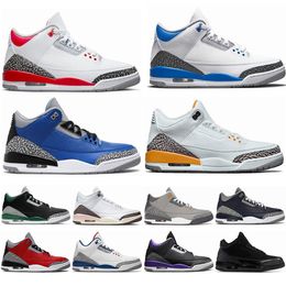 Men Jumpman 3 3s Basketball Shoes Cardinal Red Deep Iris Muslin Racing Blue UNCLaser Orange Pine Green pieces Georgetown Sports Shoes Outdoor Flat Walking Sneakers