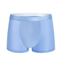 Underpants Brand Men's Panties Ice Silk Seamless Cool Men Boxer Shorts Summer Quick Dry Sexy Cueca Breathable Underwear Trunks