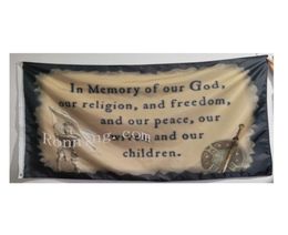 In Memory of our God Liberty Title Flags 3x5ft 100D Polyester All Countries Printing Double Stitching6321779