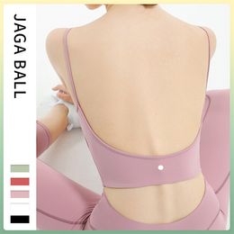 LL Yoga Women's Sports Bra Sexy Beautiful Back Running Fitness elasticity Breathable with Chest Pad Yoga Sling