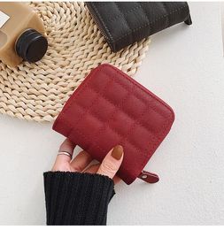 Wallets 2023 Luxury Designer For Women Fashion Short Embroidered Clutch Bag PU Solid Color Female Card Mini Cute Coin Purse