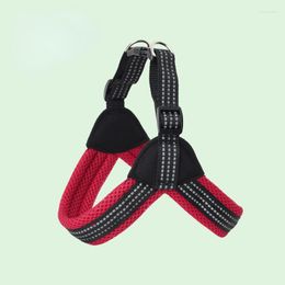 Dog Collars Pet Chest Strap Traction Rope Vest Pull Belt Out Luminous Mesh Breathable Supplies