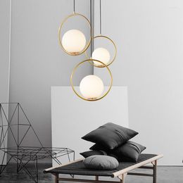 Chandeliers Drop Nordic Chandelier Minimalist LED Hanging Glass Ball Living Room Bedroom Restaurant Bar Home Lighting