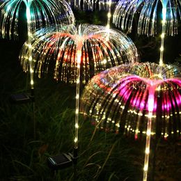 Solar Jellyfish Lights Outdoor Fiber Optic Fairy Waterproof Garden Decorative Landscape Lamp