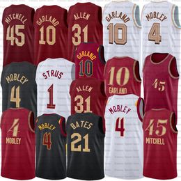 Men Kids Basketball Jerseys Darius Garland Donovan Mitchell Evan Mobley Emoni Bates Jarrett Allen Isaac Okoro Ricky Rubio Custom Jersey S-XXXL