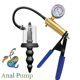 Anal Toys Manual Vacuum Pump Prostate Massage Anus Dilator Stimulator Butt Plug Adult Sex For Man Women Erotic 230419