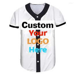 Men's Casual Shirts DIY Baseball Shirt Customise Your Name Number 3D Printed Button T-Shirt Summer Short Sleeve Men's Cardigan